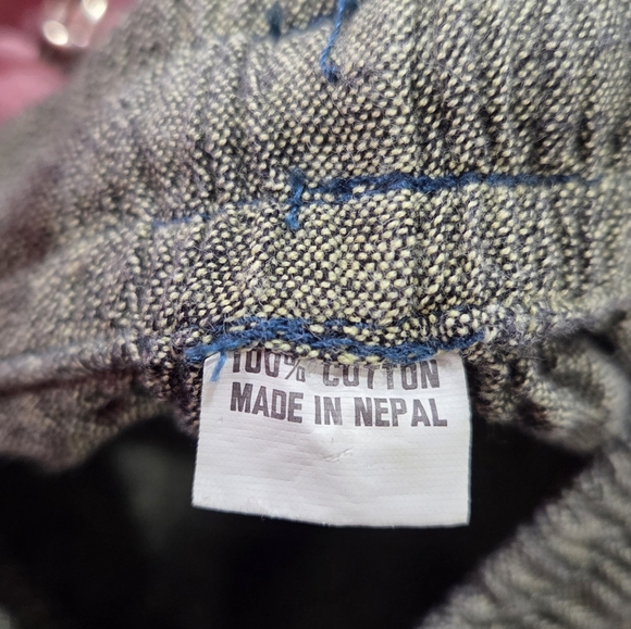 Bohemian Style Harem Pants Patchwork Design Elastic Waist With Drawstring. OS - Picture 6 of 9